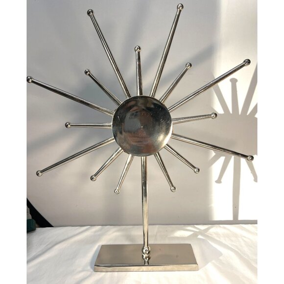 Unique Agate & Metal Sunburst Clock 21''x 18'' - Picture 5 of 5